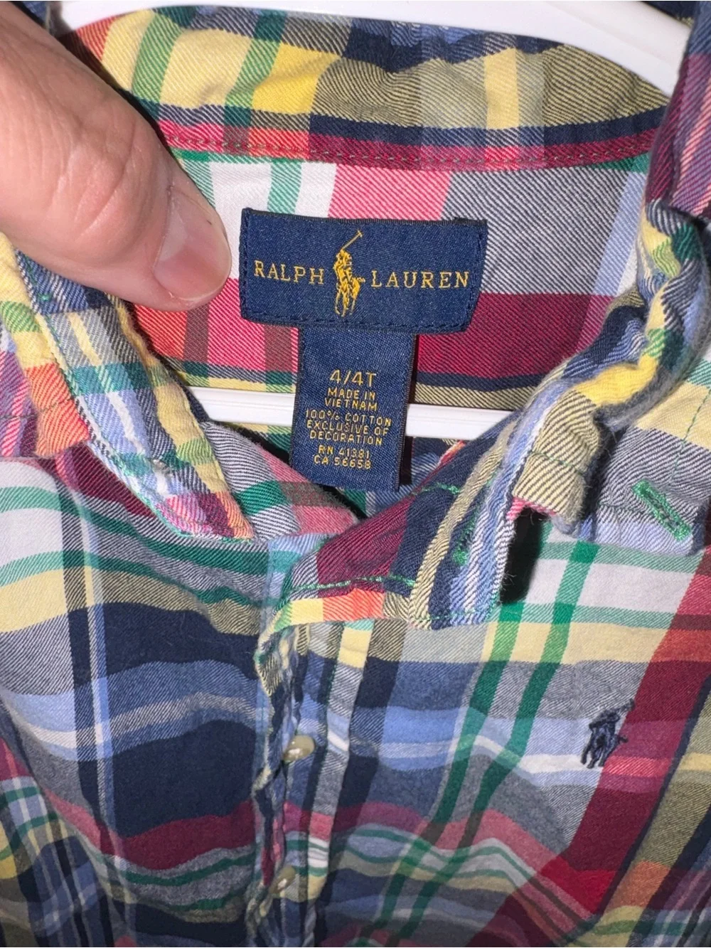 Ralph Lauren Multicolor Plaid Button-Down Shirt - Red, Navy, Green, Yellow